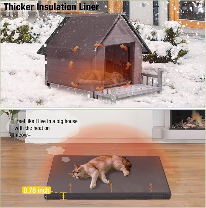 Aivituvin Dog House Outdoor with Metal Frame, Insulated Dog Kennel Outside for Small to Medium Breed, 45" Weatherproof Large Dog Shelter with Anti-Chewing Iron Frame, Grey (45" D x 32.9" W x 32.6" H)-PurrikoPets