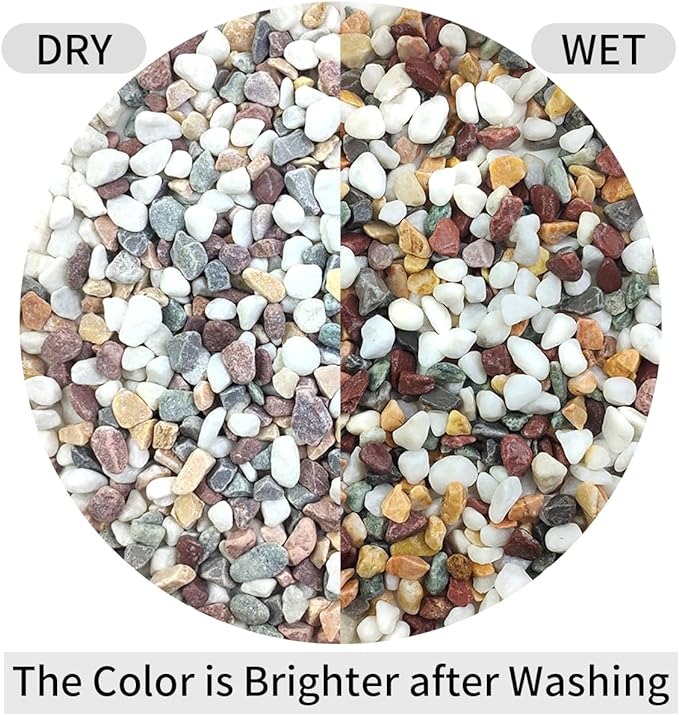 10 lbs Colorful Pebbles Pea Gravel for Landscaping, 3/8 Inch Decorative River Rocks for Plant Indoor Succulent Cactus Vase Garden and Plant Pots-PurrikoPets