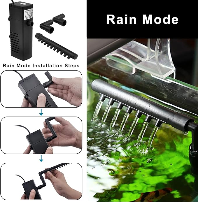 DOMICA Internal Aquarium Filter with Aeration System 100GPH 5W Power Filter for 5 to 15 Gallons Fish Tank, Submersible Fish Tank Filter-PurrikoPets