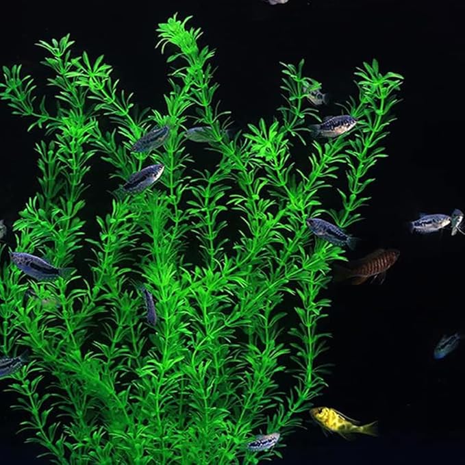 DSkoiph 2 pcs Aquarium Decor Plastic Plants Extra Large 21 Inches Artificial Fish Tank Plants Tall Fish Tank Decorations Artificial Green Water Plants (Green)-PurrikoPets