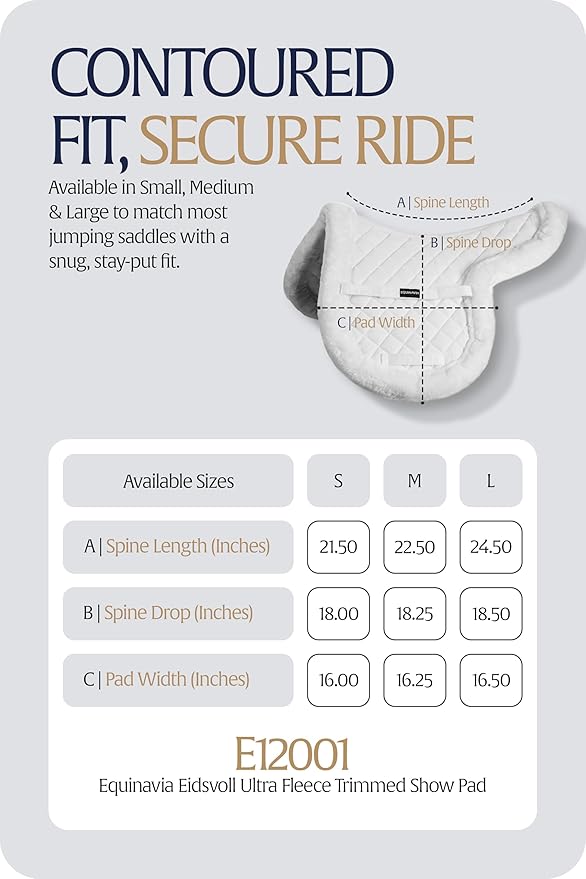 Equinavia Eidsvoll Shaped English Saddle Pad for Show Jumping with Ultra Fleece Trim-PurrikoPets