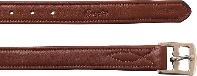 Exion FlexiStrong Stirrup Leathers for English Saddles – 1" Premium Calfskin with Nylon Core – Numbered Holes, Stainless Steel Buckles – Black/Brown – Horse Riding Gear (48"/120cm to 62"/155cm)-PurrikoPets