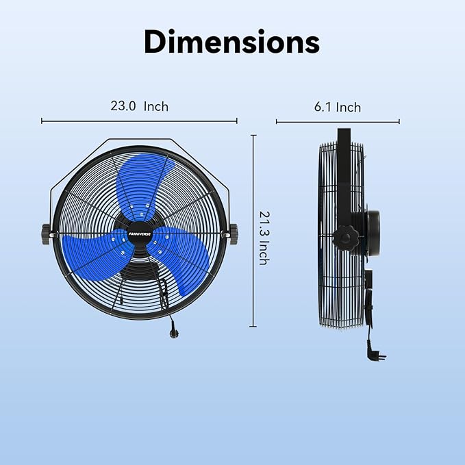 18 Inch Wall Fan Pro Series - 4900 CFM 3 Speed High Velocity Industrial Wall Mount Fans for Commercial, Residential, Warehouse, Covered Patio, Shop, Garage, Barn, Gazebo UL Safety Listed-PurrikoPets