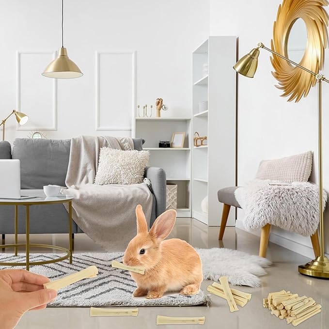 1000g/2.2lb Sweet Bamboo Sticks for Rabbits, Guinea Pig Chew Toys Bunny Toys for Rabbits Indoor, Teething Toy for Small Animals Rabbits, Hamsters, Chinchillas, Guinea Pigs-PurrikoPets