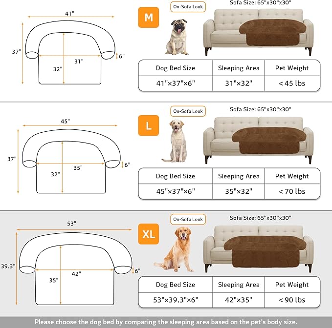 GGIB Calming Dog Bed Fluffy Plush Dog Mat for Furniture Protector with Removable Washable Cover for Large Medium Small Dogs and Cats (Extra Large (53x39.3x6), Brown)-PurrikoPets