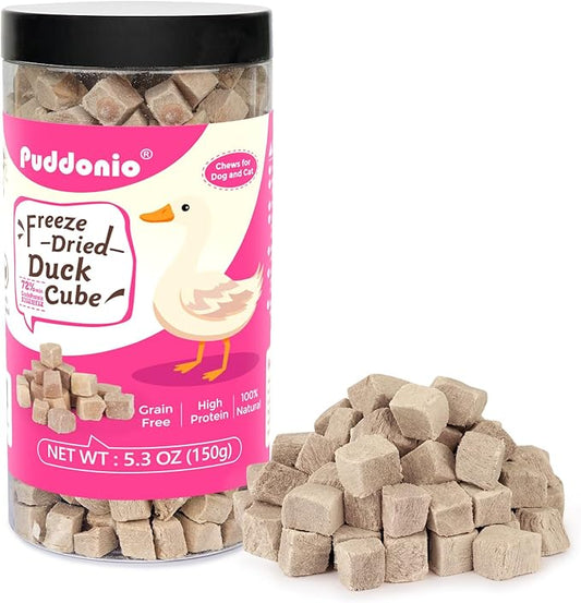 Freeze Dried Cats & Dogs Raw Treats, All Natural Single Ingredient Duck Breast, High Protein Healthy Pet Training Treats or Food Topper, 5.3 oz-PurrikoPets
