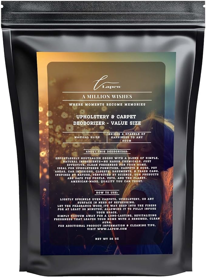 A Million Wishes Carpet Freshener Powder Refill 36 oz | Powerful Odor Eliminator for Home | Upholstery Deodorizer | Carpet Deodorizer | Pet Urine | Cat Litter Box | A Thousand Wishes Fragrance-PurrikoPets