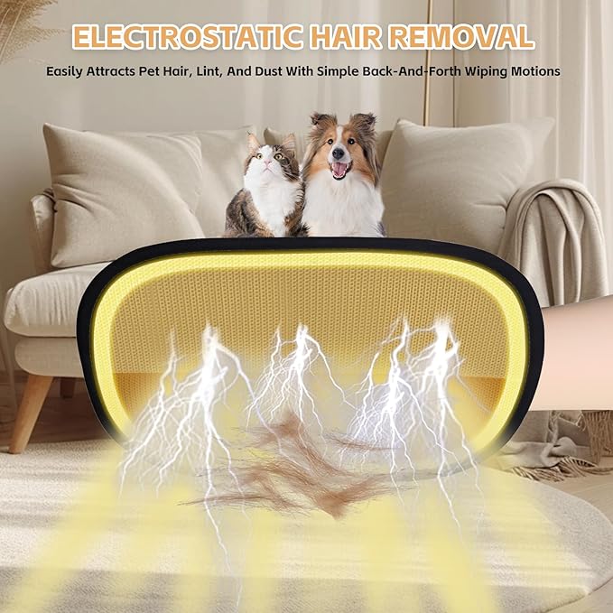 Electrostatic Pet Hair Remover Glove-Furniture/Couch/Carpet/Car Seat Hair Removal, Efficient Pet Grooming Glove for Dogs & Cats, Washable Reusable Static Removal Gloves for Pet Hair-PurrikoPets