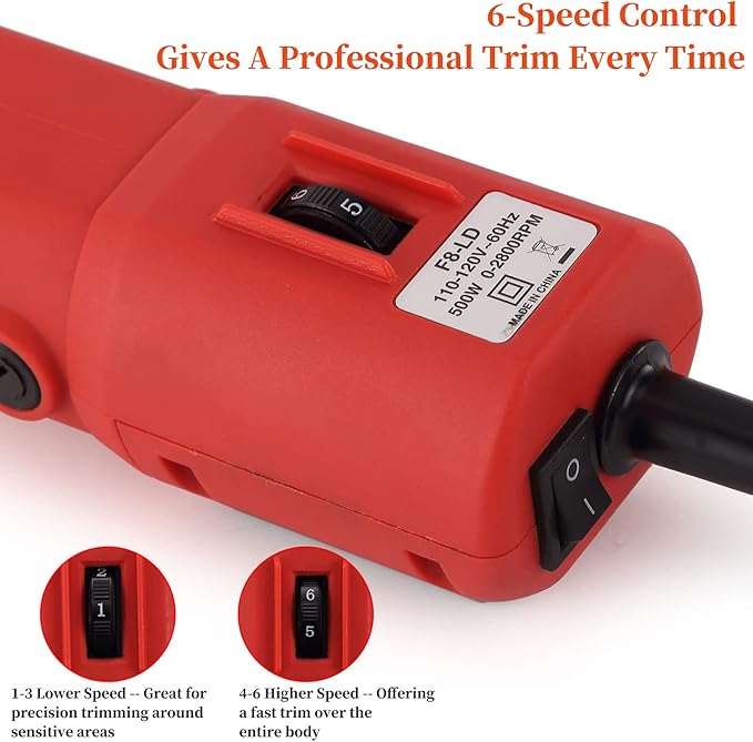 DUCKBOY Heavy Duty Clippers for Thick Coats Animals, 500W Professional Electric Shearing Machine for Horse Pony Cattle and Large Dogs Livestocks Grooming, 6 Speed & 2 Detachable Shearing Blades-PurrikoPets