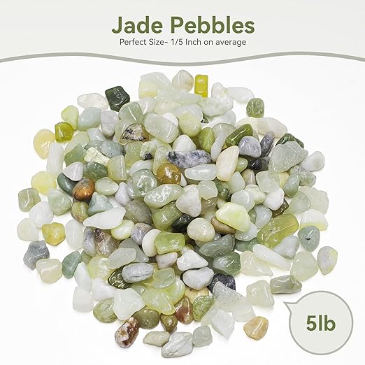 5LB Succulent and Cactus Pebbles, 1/5 Inch Jade Pebbles for Indoor Plants, Decorative Gravel for Vases, Bamboo, Succulent, Terrarium, Crafts, Cactus-PurrikoPets