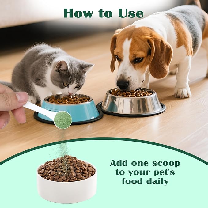 Dog Teeth Cleaning Powder, Dog Dental Powder and Cats Breath Freshener, Bad Breath & Tartar Remover for Pets, Suitable for Large, Medium & Small Canine(Green)-PurrikoPets