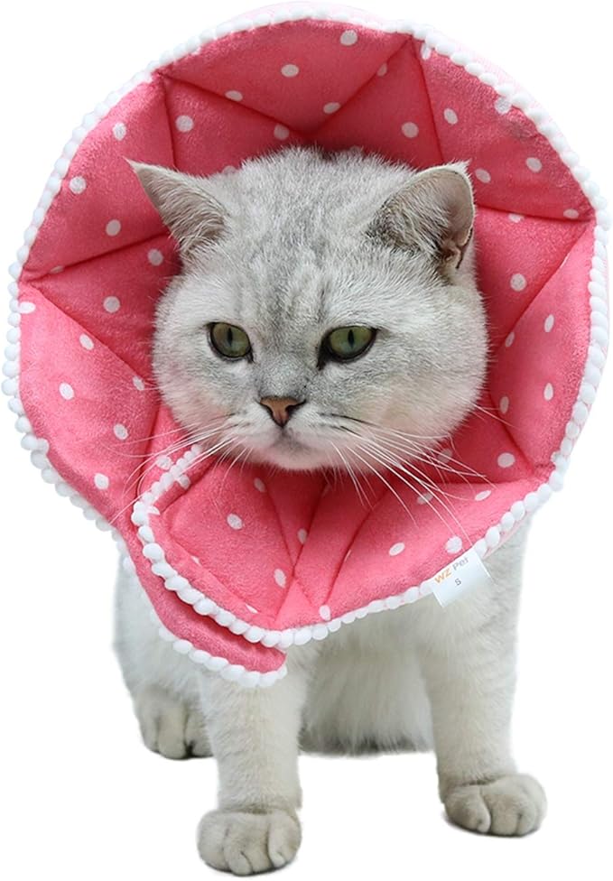 Adjustable Dog Cat Cone,Soft Recovery Cat Cone Collar,Dog Protective Collar for Cats and Puppy Surgery,Pink,Small-PurrikoPets