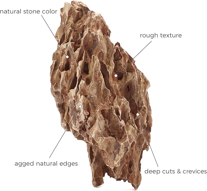 2-8 Inches Natural Dragon Stone 5 PCS Aquarium Rocks for Aquascaping, Aquarium Landscaping, Terrariums, Fish Tank Decoration, Vivariums, Paludarium, Reptile and Amphibian Enclosures-PurrikoPets