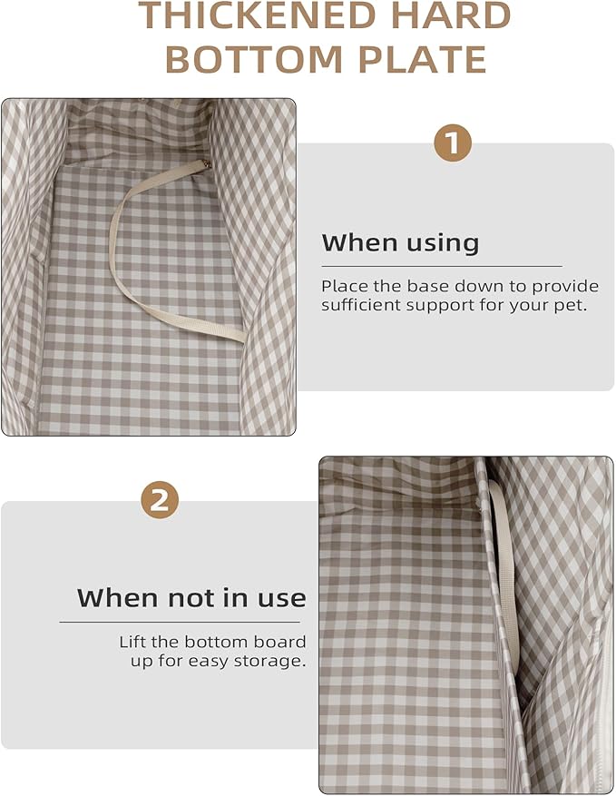 Dog Purse Carrier for Small Dogs Rabbit cat with Large Pockets, Cotton Bag, Dog Carrier Soft Sided, Collapsible Travel Puppy Carrier (Grey, 13.6" L x 6.5" W x 10" H)-PurrikoPets