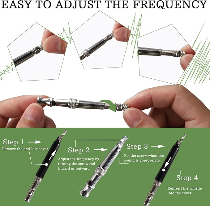 3 PCS Dog Whistle to Stop Barking Neighbors Dog, Adjustable Ultrasonic Wave Silent Dog Whistle, with Lanyard, Small and Portable, Suitable for All Dog Breeds (Black+White+Orange)-PurrikoPets