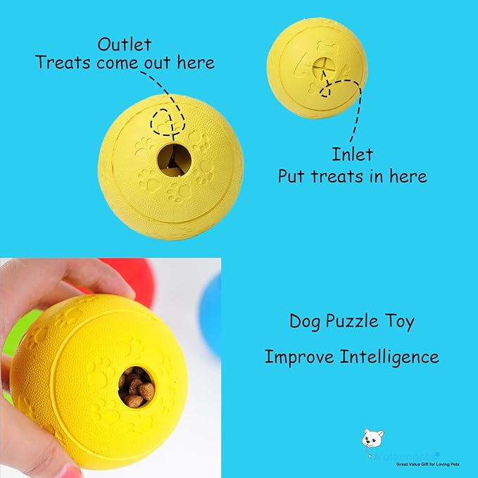 5 Different Functions Interactive Dog Toys for Puppies, Puppy Puzzle Toys for Small Dogs, Dog Balls for Small Dogs, Treat Dispensing Dog Toys, Squeaky Ball, Small Breed-PurrikoPets