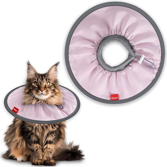 Agape Soft Cat Cone, Comfy Collar to Stop Licking & Scratching, Lightweight Recovery Collar for Cats After Surgery, Adjustable Elizabethan Collar for Neuter Recovery, Waterproof Neck Cones for Cats-PurrikoPets