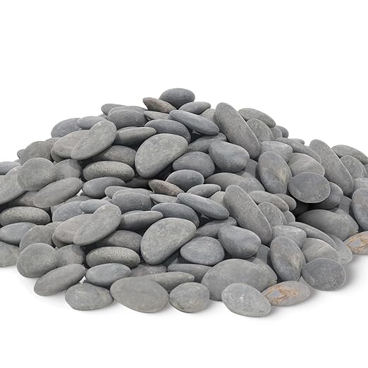 45 LB Mexican Beach Pebbles - 1-2 Inch Decorative River Rocks for Landscaping, Garden Paving, Plant Rocks, Crafting, Walkways, Backyard, Grey Natural Unpolished Bulk Stones-PurrikoPets