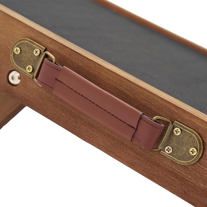 Dog Ramp for Bed, Dog Stairs for Small and Large Dogs, Portable Dog Steps for Bed, Couch, Car, Adjustable Folding Pet Ramp, Upgrade Rubber Pet Steps, Supports up to 210 lbs (Medium-Brown)-PurrikoPets