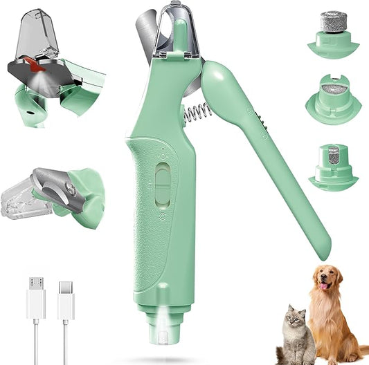 2 in 1 Dog Nail Clippers and Grinder with Lights & Cat Nail Clipper for Large Medium Small Dogs Cats Nail Trimmers USB Rechargeable with 2 LED Lights Dog Claw Care for Non-Black Nails-PurrikoPets