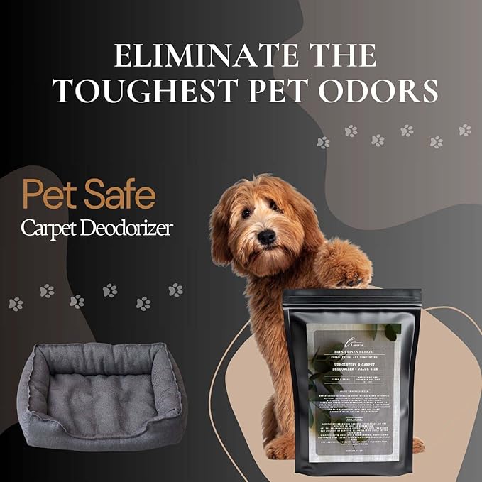 Fresh Linen Breeze Carpet Freshener Powder Refill 36 oz | Powerful Odor Eliminator for Home | Upholstery Deodorizer | Carpet Deodorizer | Pet Urine | Cat Litter Box-PurrikoPets