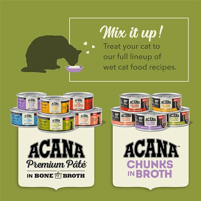 ACANA Chunks in Broth Wet Cat Food Chicken & Salmon Recipe for Kittens 3oz Cans (12 Count)-PurrikoPets