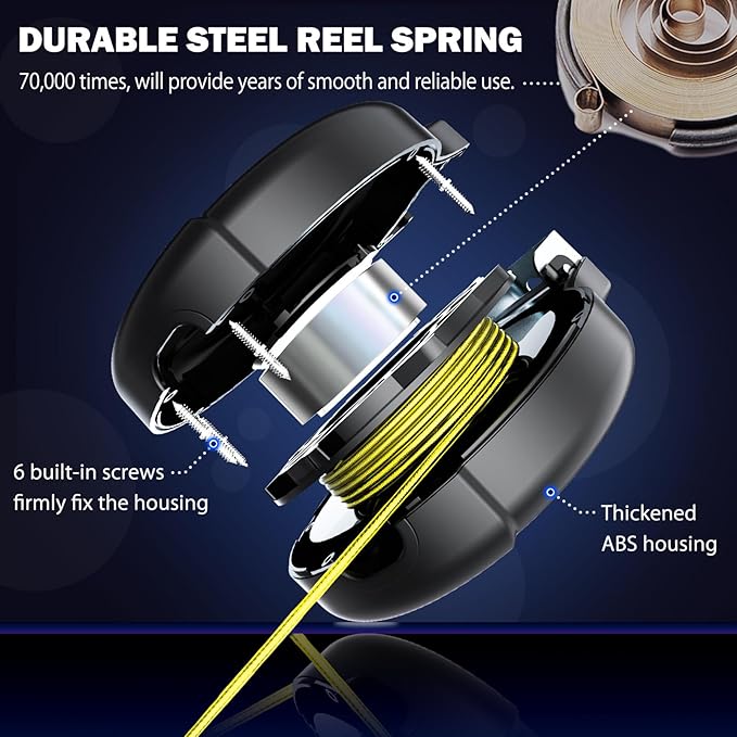 30ft Wall Mount Retractable Dog Tie Out Cable for Small to Large Dogs Between 20-75 lbs, Patented Retractable Dog Lead Great for Yard/Garden - Durable for 70,000 Cycles (Black, 30ft)-PurrikoPets