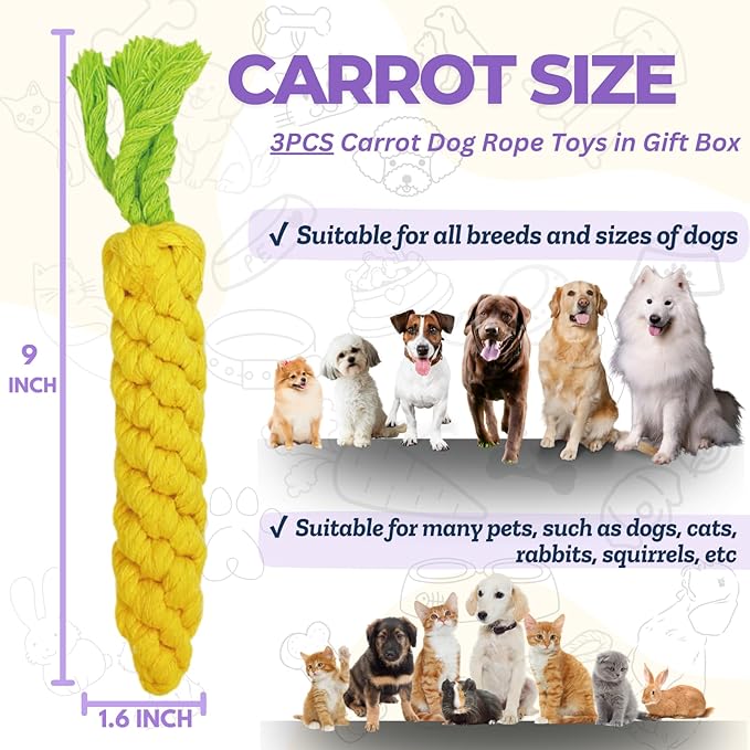 3PCS Yellow Woven Pet Chew Set, Puppy Teething Chews, Dog Chew Accessories, Cat Interactive Chews, Durable Braided Chews for Pets-PurrikoPets