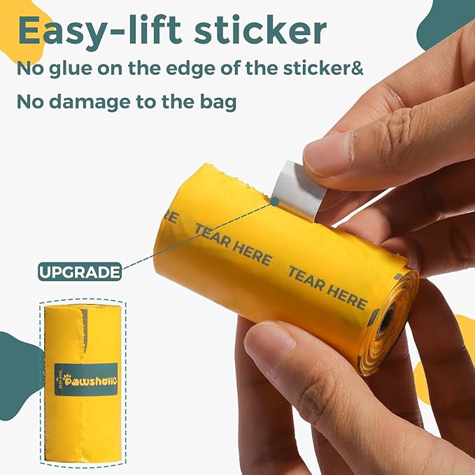 Dog Poop Bags Rolls Cornstarch Based Thickened&100% Leak Proof Dog Waste Bags -120 Count 8 Rolls - Doggie Poop Bag for puppy and Big Dogs(Lavender)-PurrikoPets