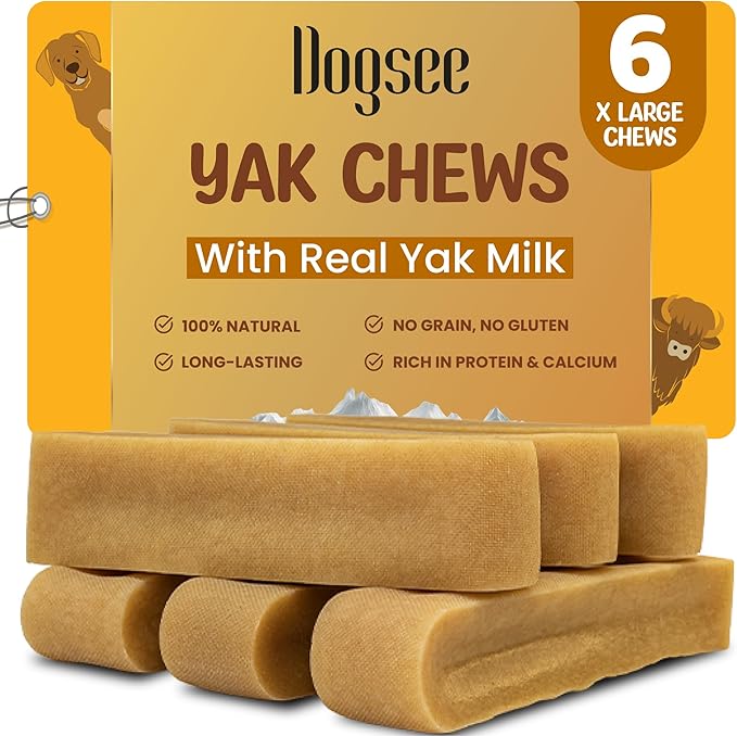 Dogsee Original Himalayan Yak Cheese Dog Chews XL - 6 Chews | Dog Treats Rawhide Free | Fight Plaque & Tartar | All Natural Long Lasting | Odourless and Great for Cleaning Teeth-PurrikoPets