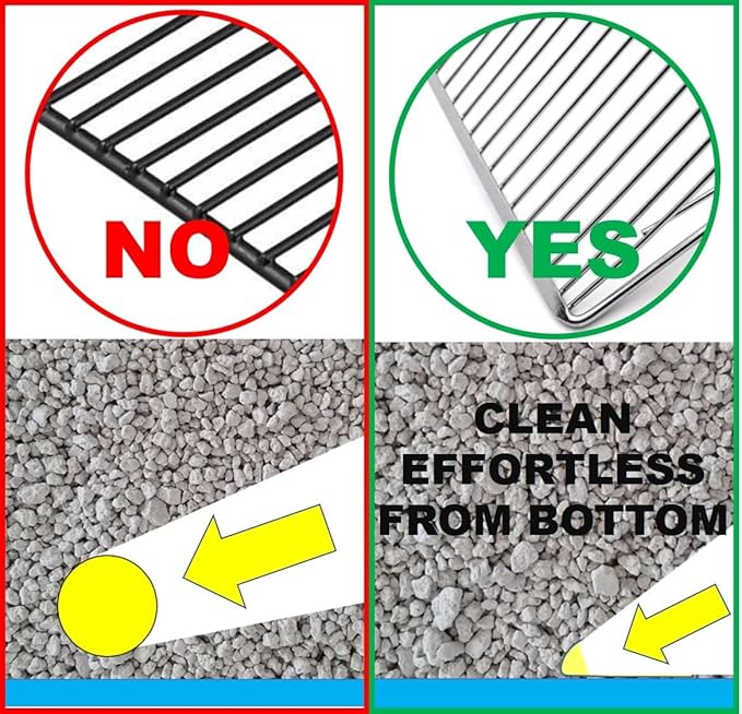 All Metal Litter Scoop, Solid Metal Sifter, Cat Litter Scoop Metal Jumbo, Cat Urine Scoop, Litter Scooper with Holder, Litter Scooper Holder, Jumbo Cat Litter Scoop Sifter Scooper Holder-PurrikoPets