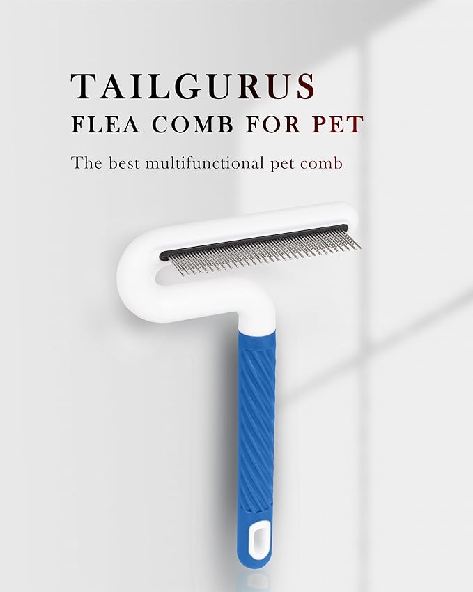 Flea Comb, TailGurus Effective Flea Comb for Cats & Dogs - Shedding Brush for All Pets - Long Hair Friendly - Durable - Versatile & Safe - Durable, Safe & Versatile - Portable, Pet-Friendly(TG2042)-PurrikoPets