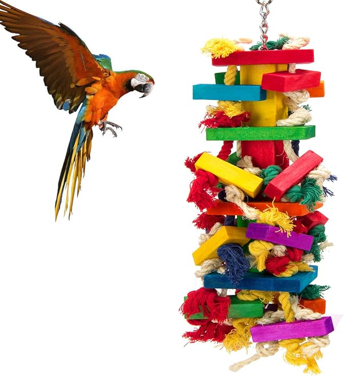 Extra Large Bird Parrot Toys for Macaws, African Grey, Amazon Parrots Bird Gifts-PurrikoPets