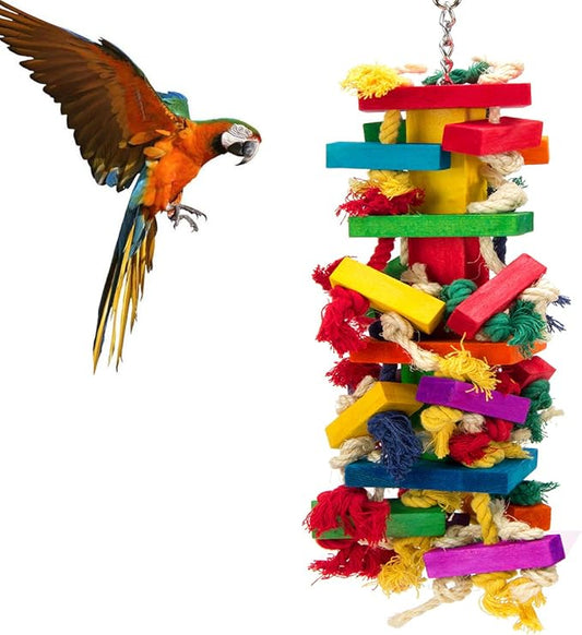 Extra Large Bird Parrot Toys for Macaws, African Grey, Amazon Parrots Bird Gifts-PurrikoPets