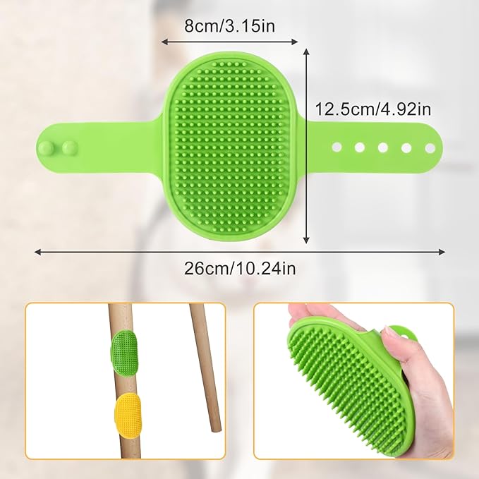 4Pcs Adjustable Cat Self Groomer, Silicone Cat Brushes for Indoor Cats Grooming Self Cleaning, Cats Face Scratchers Massager for Corner Scratcher, Pet Supplies (Green & Yellow)-PurrikoPets