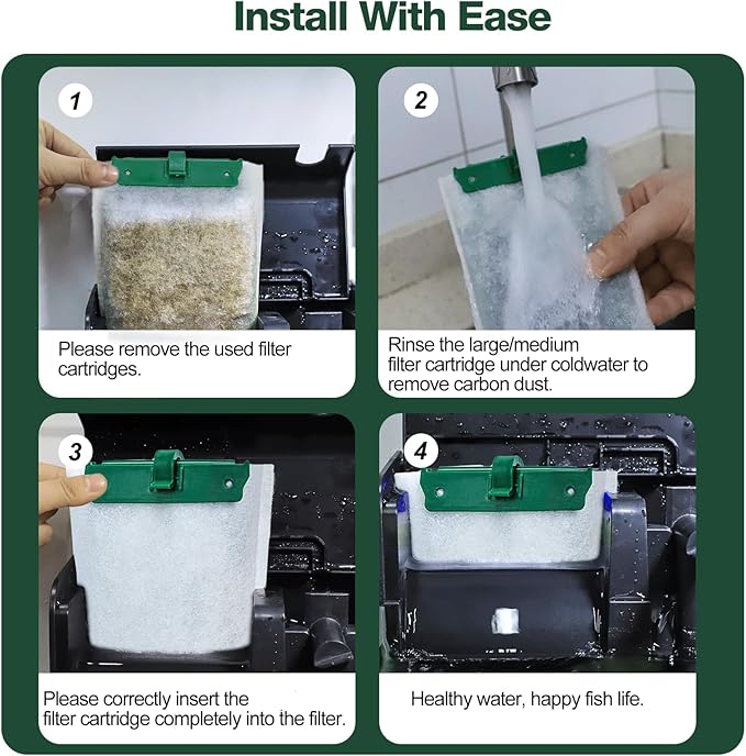 12-Count Medium Filter Cartridges Compatible with Tetra Whisper Bio-Bag Filters Medium Replacement Filter Cartridges for Whisper ReptoFilter and 10i IQ10 PF10 Power Filters -Ready to Use-PurrikoPets