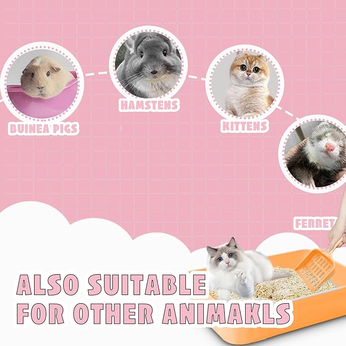 5pcs Kitten Litter Box,Open Small Cat Litter Box with 5 Scooper,Portable Small Litter Pan Low Entry Shallow Plastic Travel Toilet Litter Tray Cat Waste Tray for Small Pet Rabbit Guinea Pig Newborn Cat-PurrikoPets