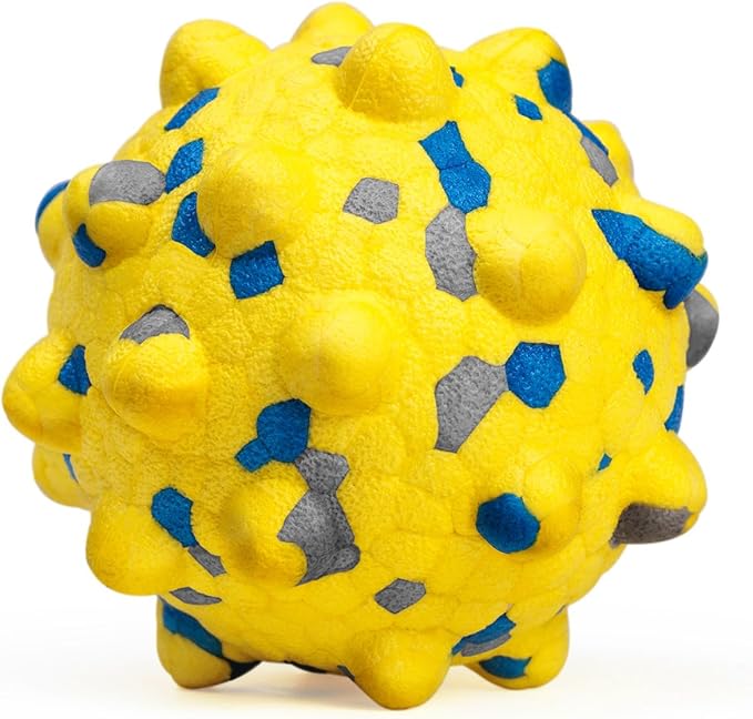 2.36'' Dog Balls for Dogs Aggressive Chewers Indestructible Tennis Durable Bouncy Interactive Dog Toy Balls for Fetch Game Floating Training(Yellow Medium)-PurrikoPets