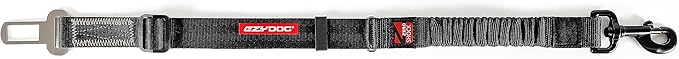 EzyDog Zero Shock Click - Shock Absorbing Dog Seat Belt Car Harness Attachment for Dogs - Adjustable Dog Restraints Seatbelts for Car Travel and Safety - (20in - 26in, Black)-PurrikoPets