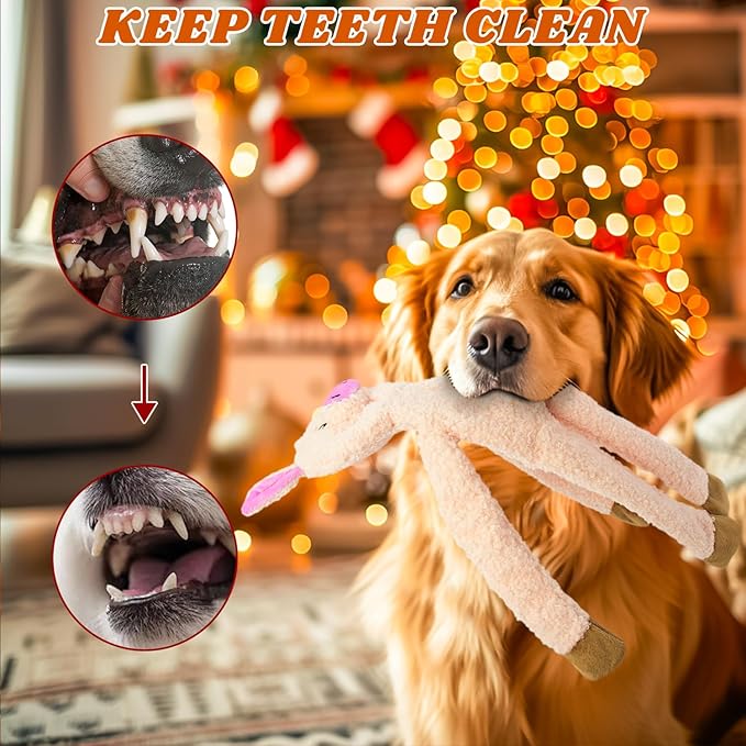 3 Pack No Stuffing Crinkle Squeaky Interactive Plush Dog Toys for Aggressive Chewers to Keep Puppy Busy for Boredom Small & Medium Breeds Furry Friend Teething Orange Fox Pink Pig Blue Hippo-PurrikoPets