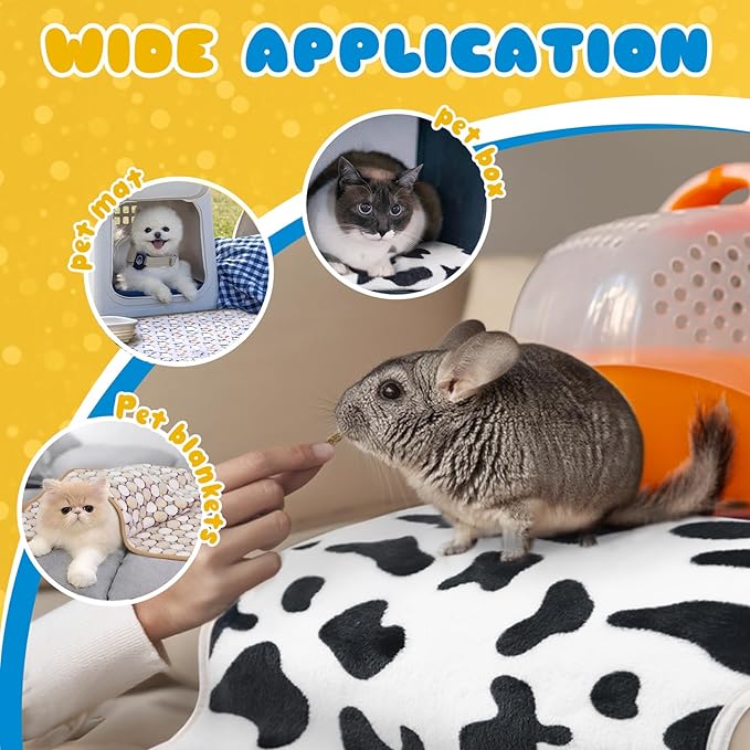 6 Pcs Guinea Pig Bedding Cage Liners Small Animal Flannel Blankets Sleep Mat Absorbent Reusable Pet Pee Bedding Pad Cover for Hamster Ferret Chinchilla Rabbit Hedgehog (16 x 24 Inch, Multi)-PurrikoPets