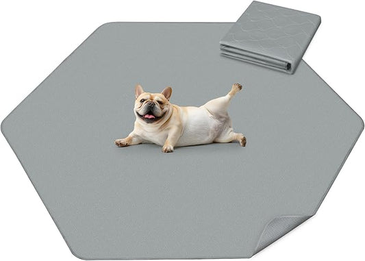 FXW Washable Pee Pads for Dogs, Puppy Pads with Super Absorbent, Specifically Designed for FXW Rollick/Homeplus 24inch 6 Panels Dog Playpen, 31" Hexagon, Gray, 1 Pack-PurrikoPets