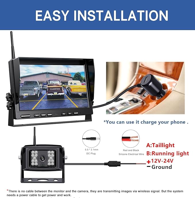 1080P Wireless Backup Camera System for RV Trailer Truck Camper,10 Inch DVR Monitor w/Recording IR Night Vision Digital Wireless Rear View Camera Adapter for Furrion Pre-Wired RVs,BW101SL-PurrikoPets