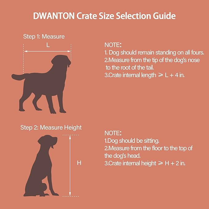 DWANTON Dog Crate Furniture with Cushion, Wooden Kennel Table with Double Doors, Indoor Dog House, Extra Large Size, 43.3" L, Rustic Brown-PurrikoPets