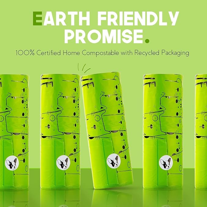 100% Certified Home Compostable Dog Poop Bags with Handles - 10% to Charity - ASTM D6400 & EN 13432 Compliant Large Poop Bags - 240 Bags - Large Pantry Roll of Plant Based Compostable Poop Bags-PurrikoPets