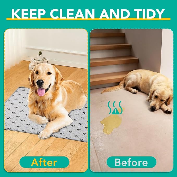 5 Pack Large 36"X41"Washable Pee Pads for Dogs Super Absorbent Dog Training Pads Non-Slip Waterproof Pet Training Pads Mats Whelping Pads for Dogs Cats Puppy-PurrikoPets