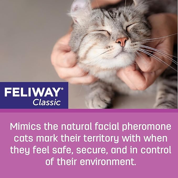 FELIWAY Classic Cat Calming Pheromone Diffuser: 1 Diffuser & 2 Refills (60 Days)-PurrikoPets