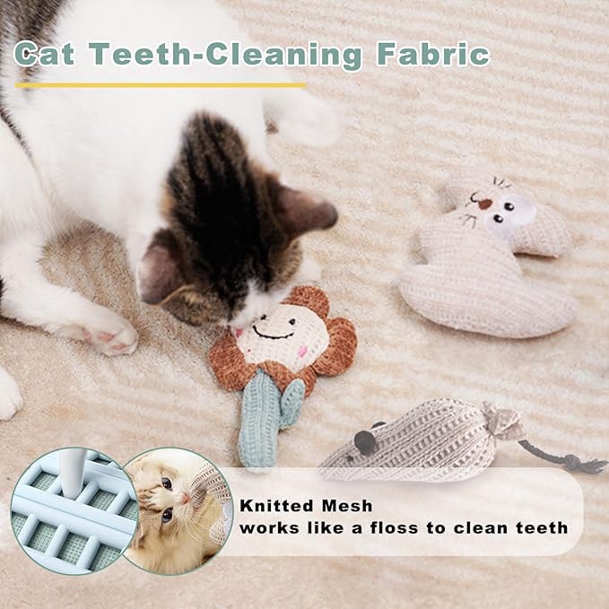 7-in-1 Interactive Cat Toys for Indoor Cats with Washable Adhesive Suction Cup, Hanging Cat Toys, Silvervine Stick and Sisal Chew Rope Catnip Teething Toy for Bored Kitten-PurrikoPets