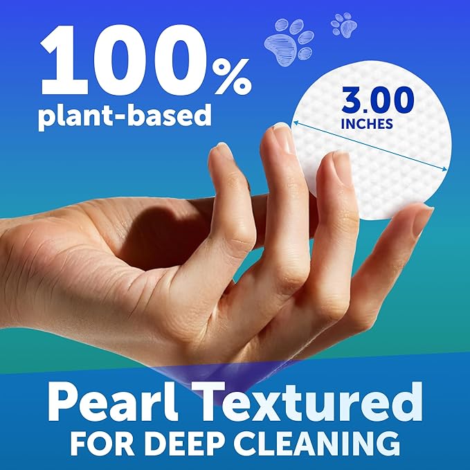 Dog Ear Wipes - 100 ct - Removes Wax and Dirt - Soothing Ear Cleaner Wipes for Dogs, Puppies - 100% Plant Based, Unscented with Coconut Oil - Ear Infection Treatment to Relief Itching & Inflammation-PurrikoPets