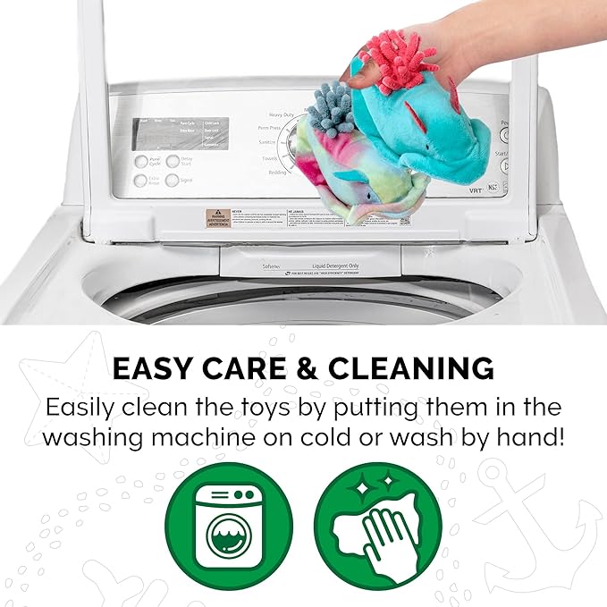 Furhaven 2-Pack Cat Toys w/ 2x Catnip Bags for Indoor Cats, Washable & Durable w/ Refillable Catnip Pocket - Plush Sea Slug Cat Toy Set - Blue/Tie Dye, Set of 2-PurrikoPets